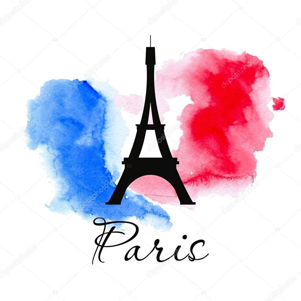Акварель символы Парижа
