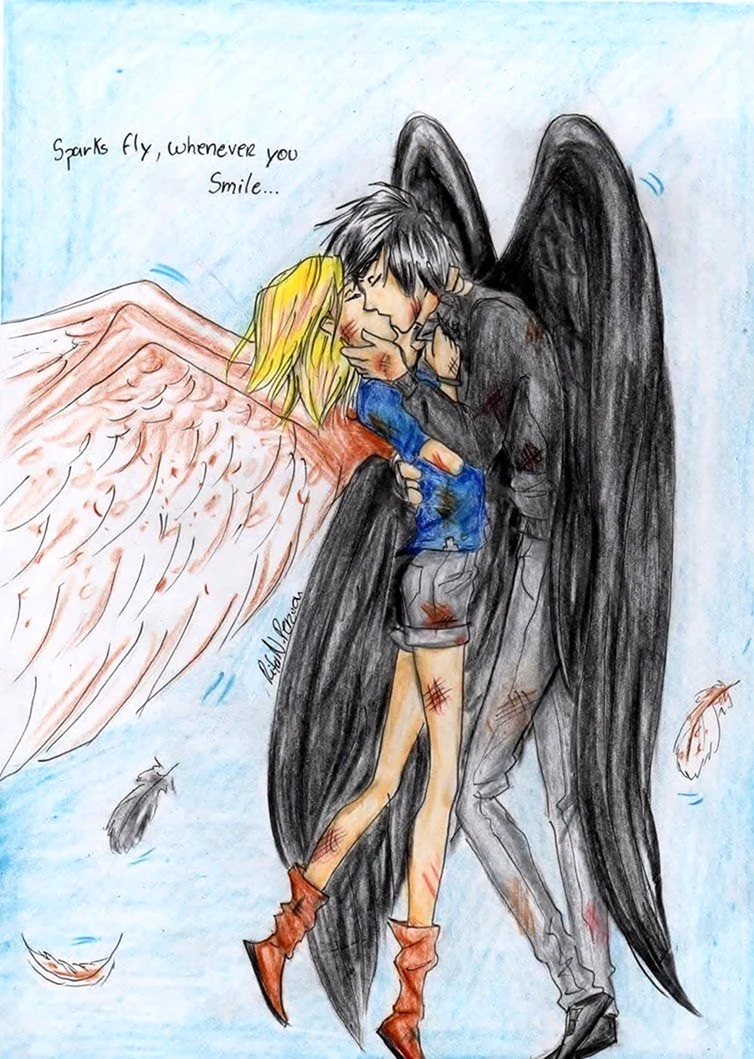 Ангел и демон рисунок