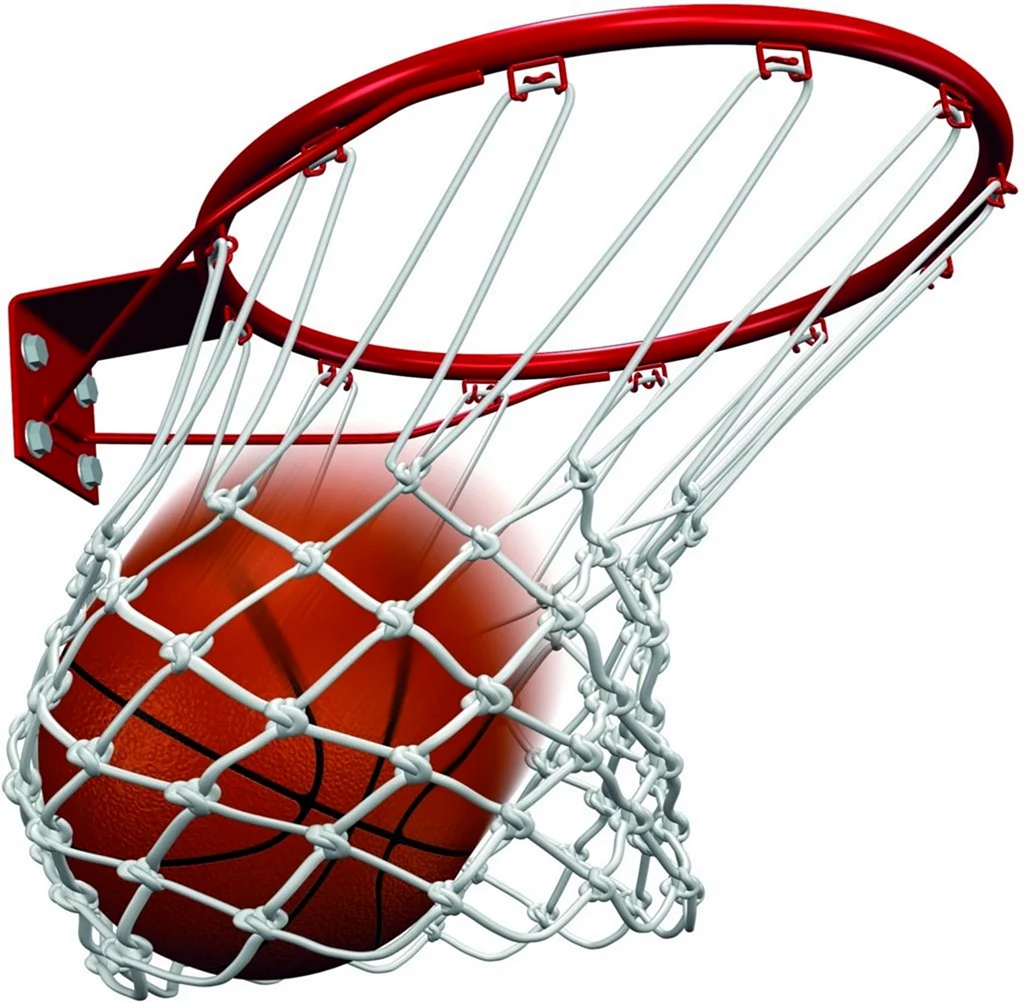 Баскетбольный мяч в корзине