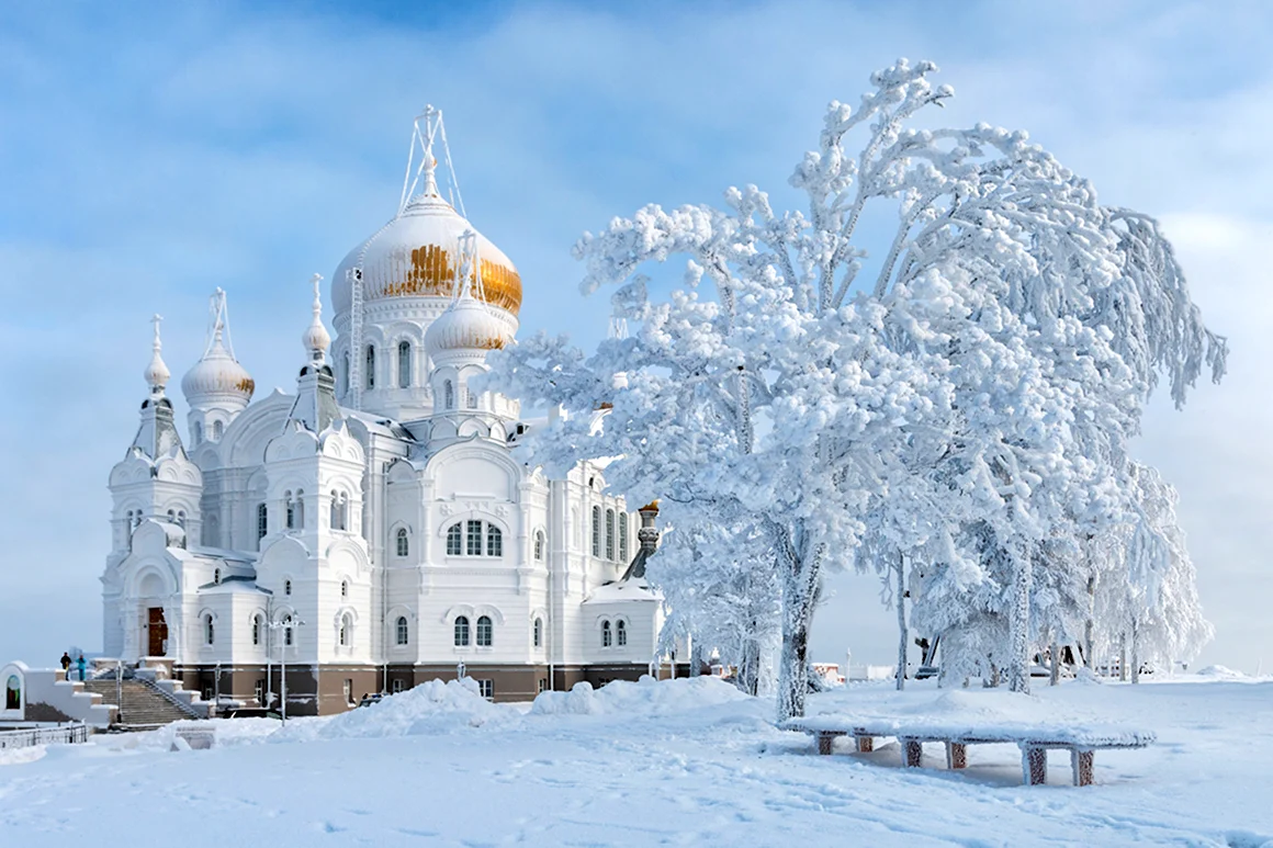 Белогорский монастырь Пермский край зимой