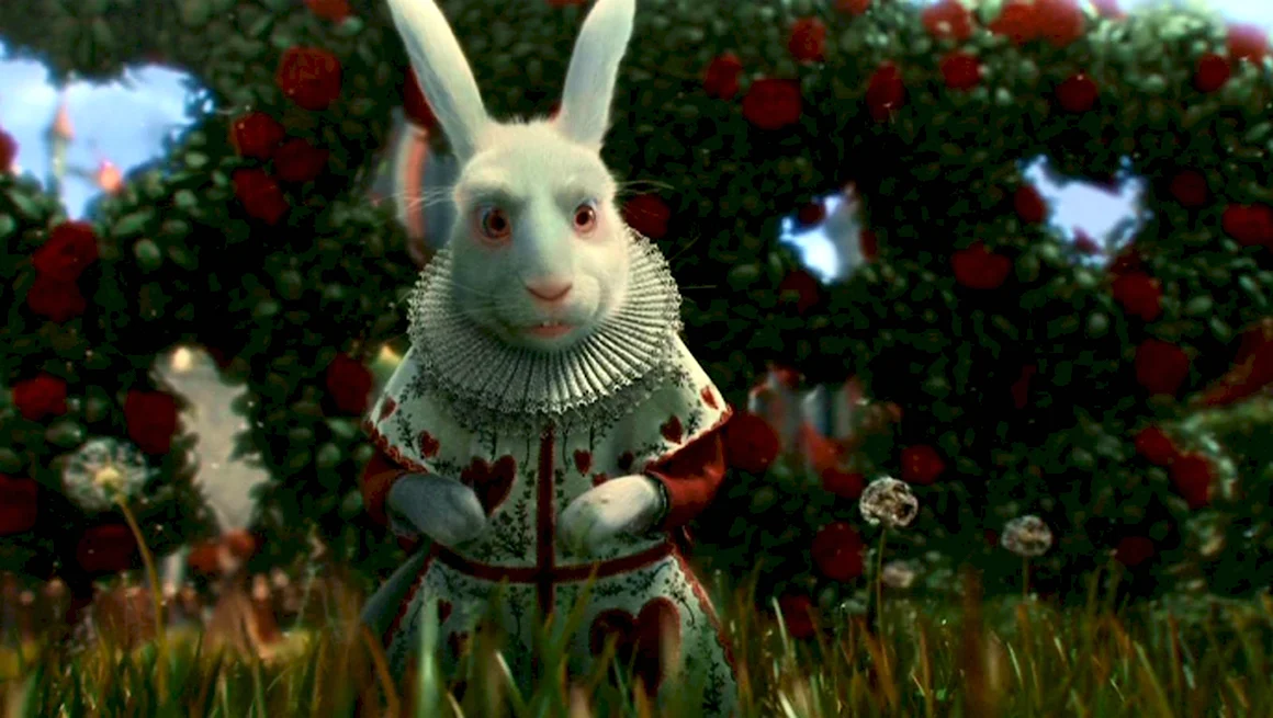 Белый кролик Алиса тим Бертон