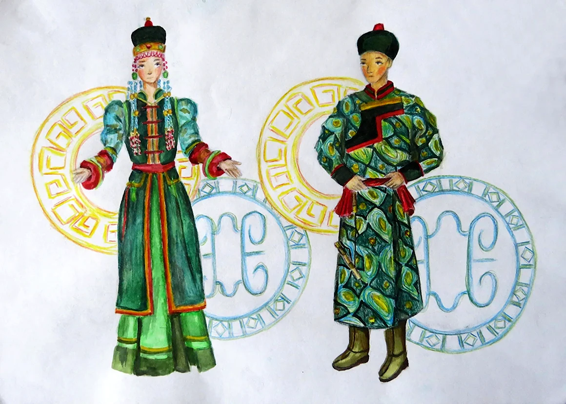 Бурятский национальный костюм тантамареска