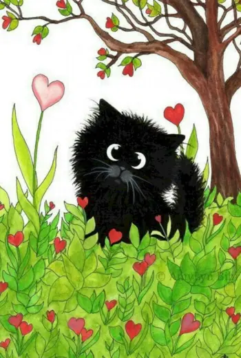 Черный кот иллюстрация