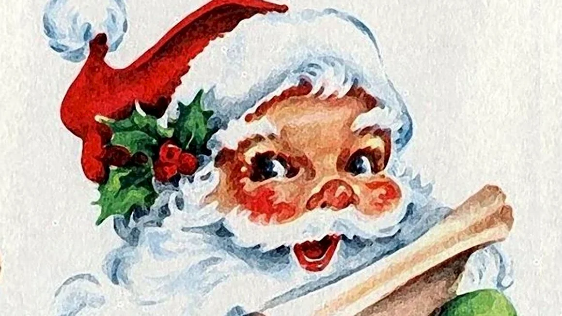Дед Мороз с письмом в руках рисунок