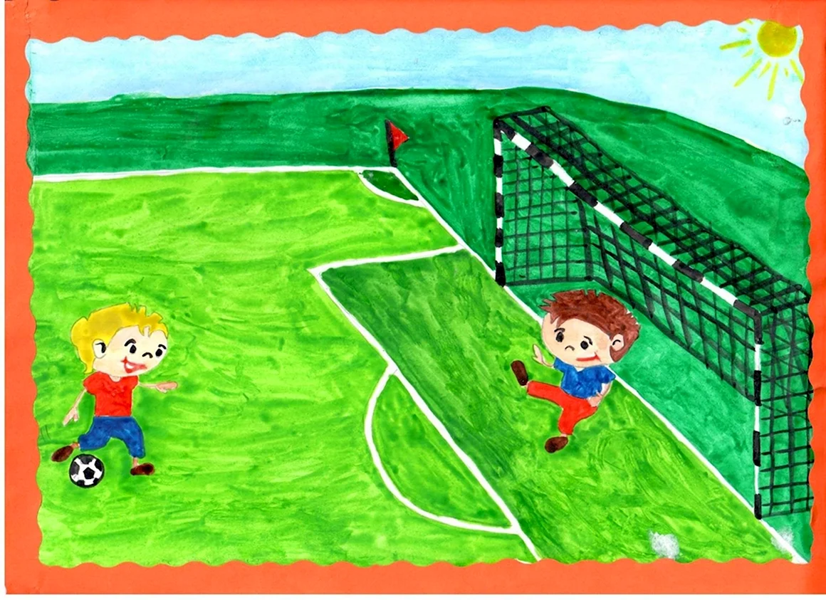 Детский рисунок футбол