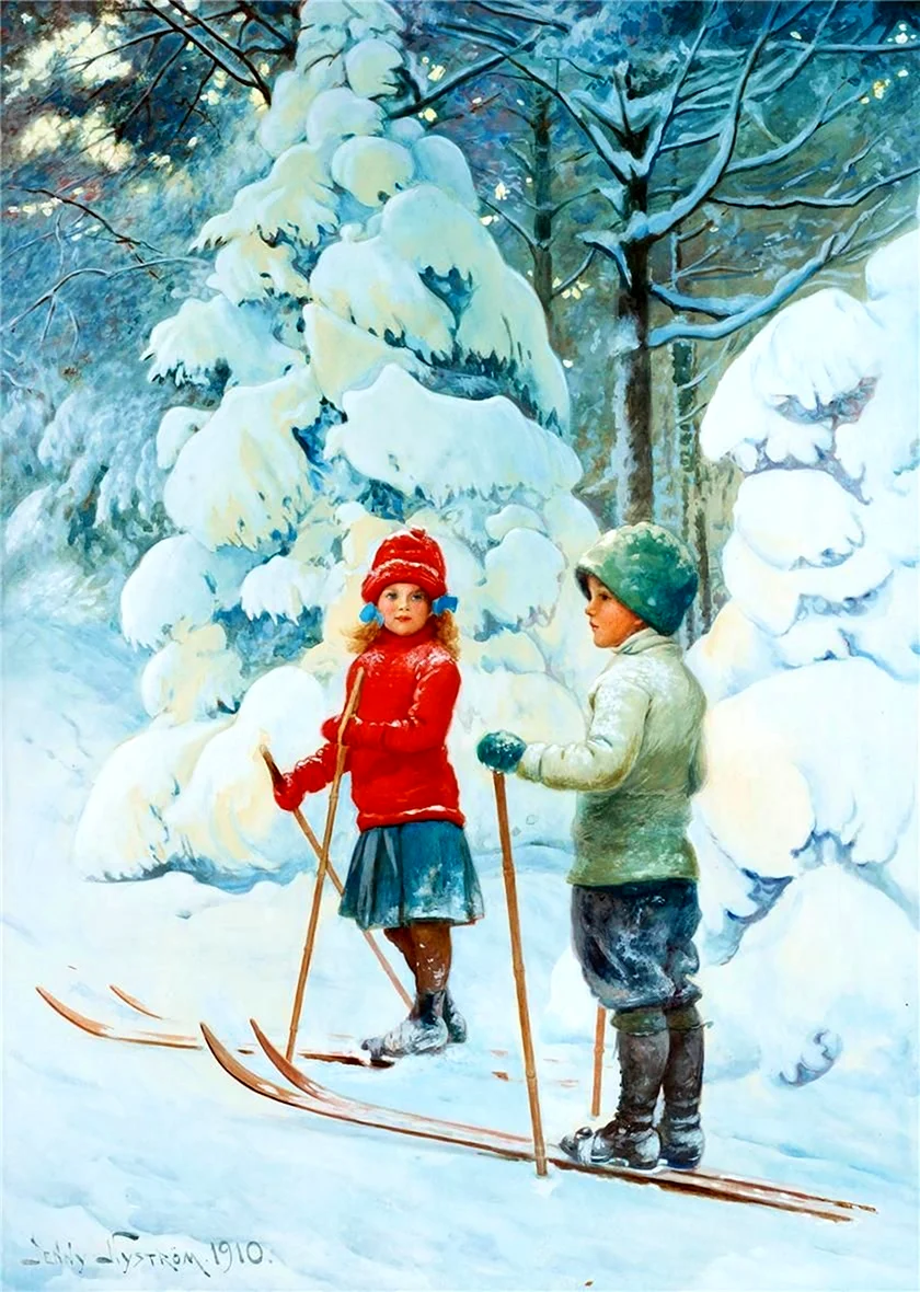 Дженни Нистрем дети на лыжах