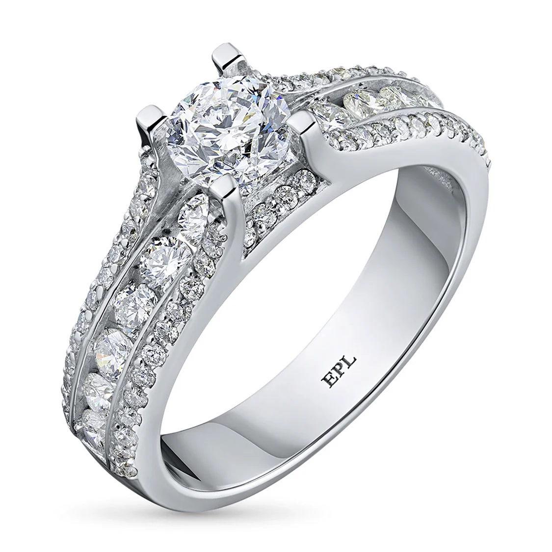 Эпл кольцо с бриллиантом белое золото