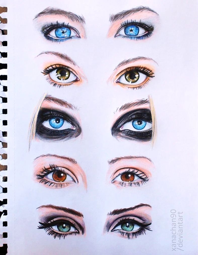 Глаза в красивом стиле нарисованные
