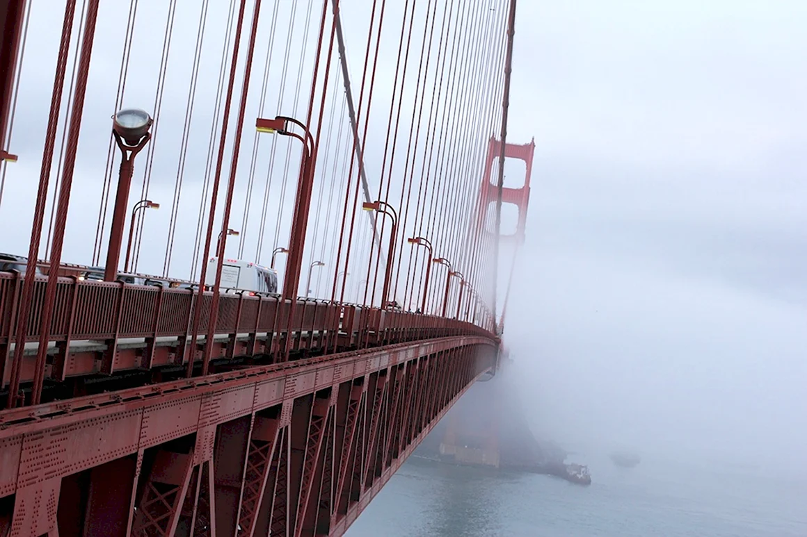 Golden Gate Bridge San Francisco люди на мосту
