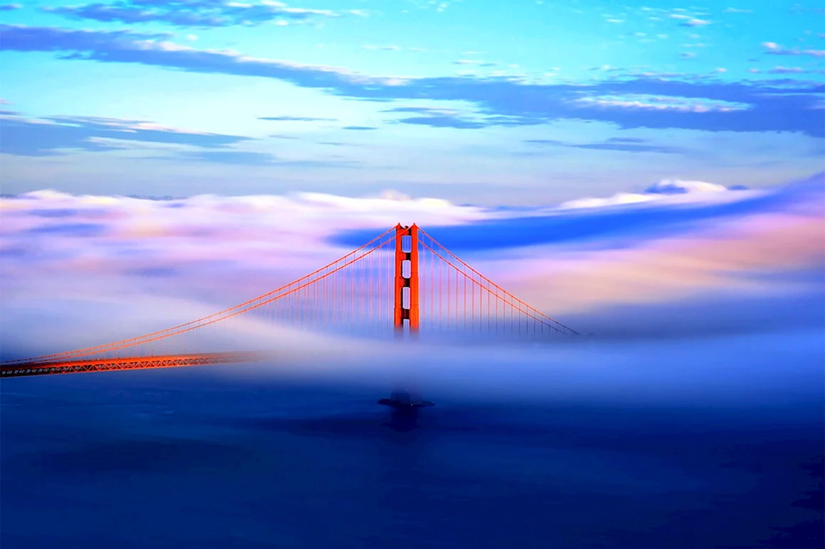 Город Сан Франциско мост золотые ворота