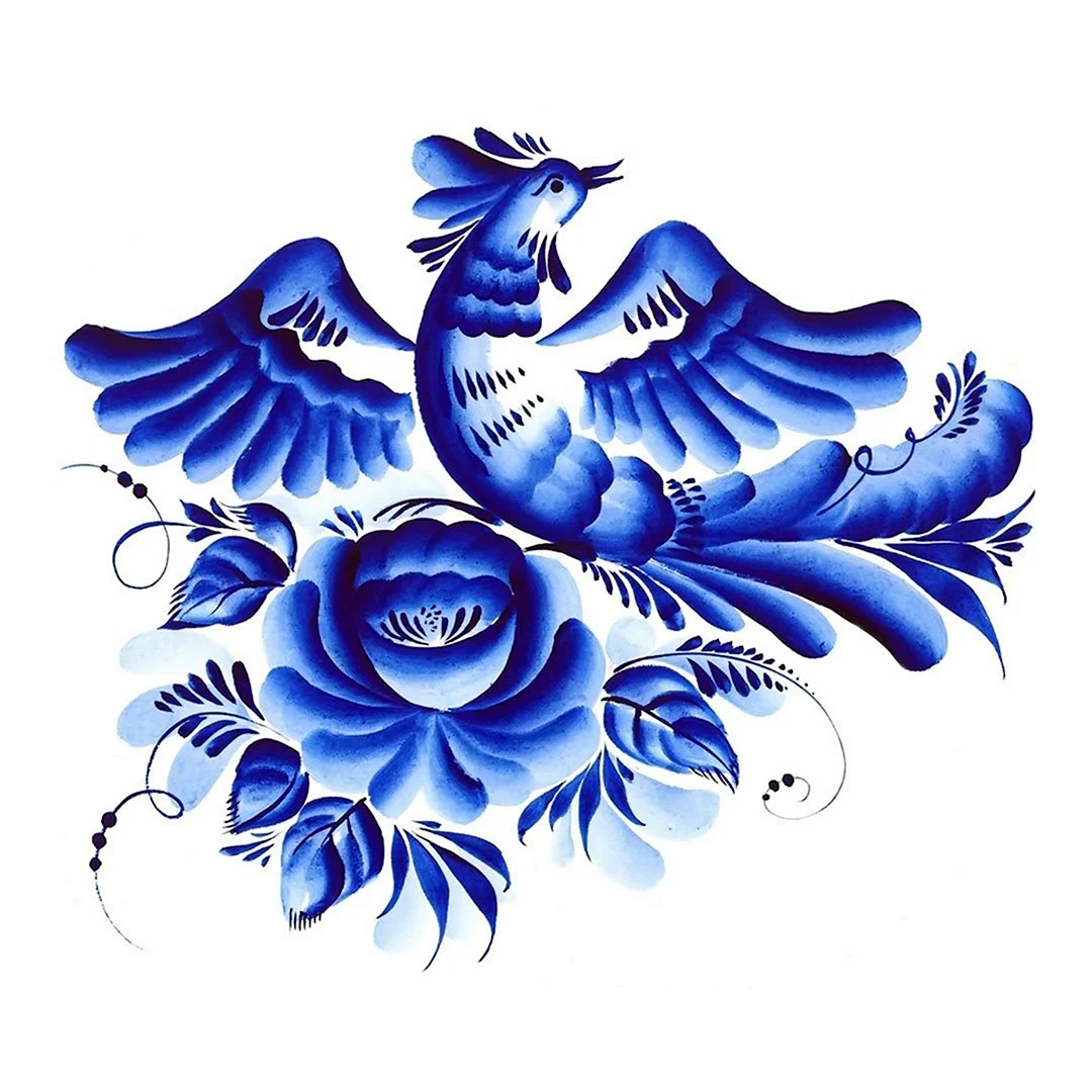 Гжельская синяя птица