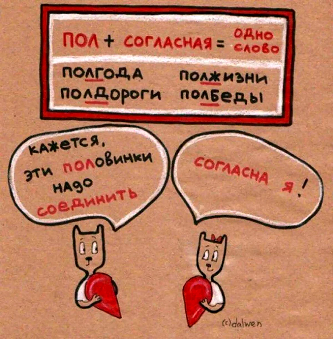 Иллюстрации к правилам русского языка