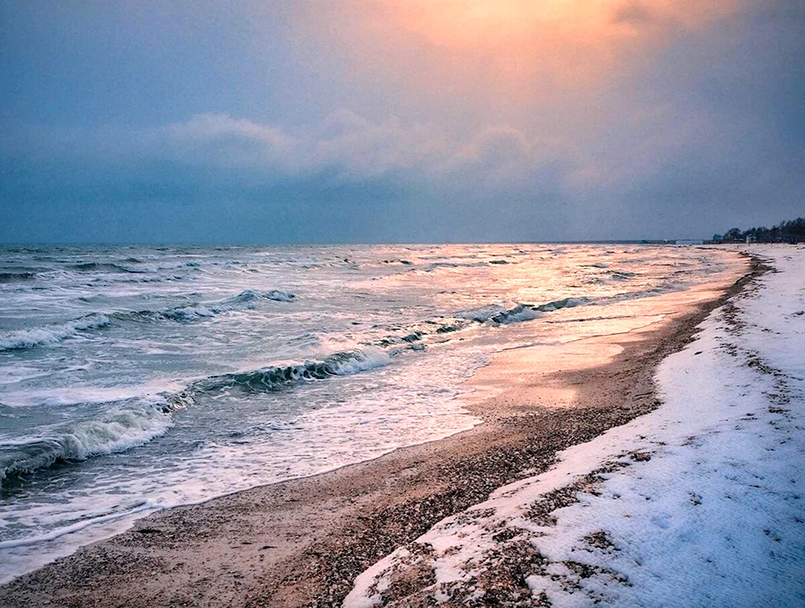 Каспийское море зимой