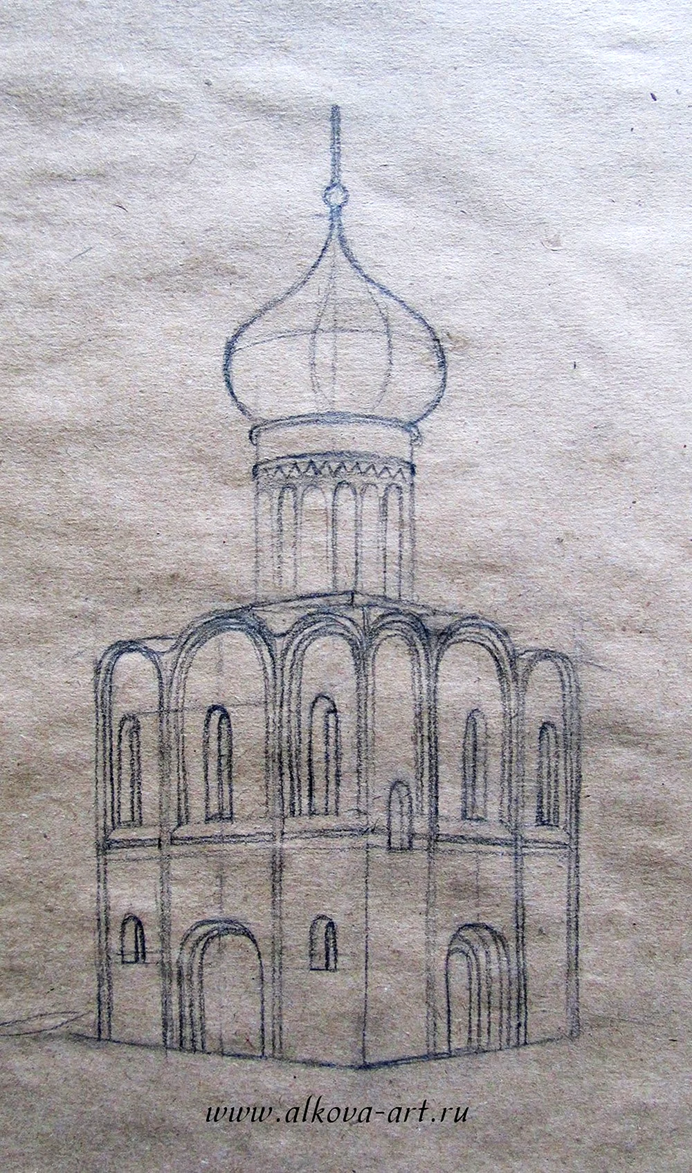 Храм Покрова на Нерли рисунок карандашом