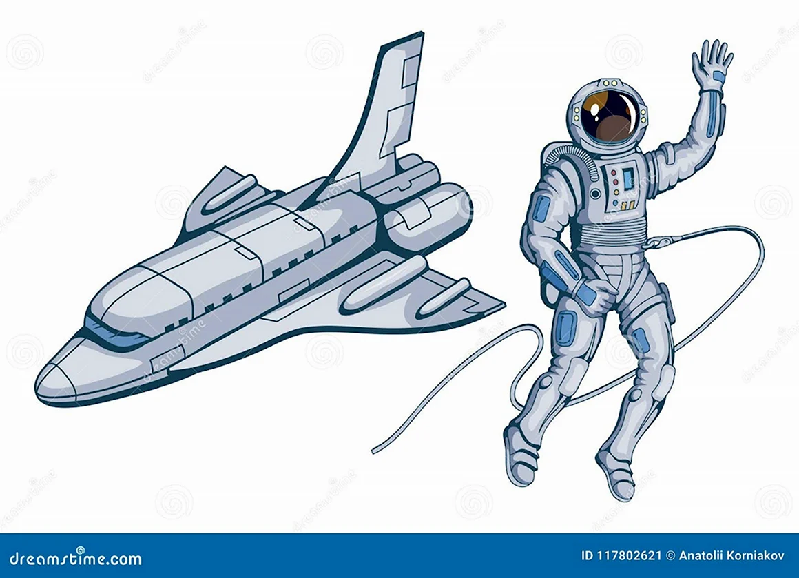 Космонавт в корабле рисунок