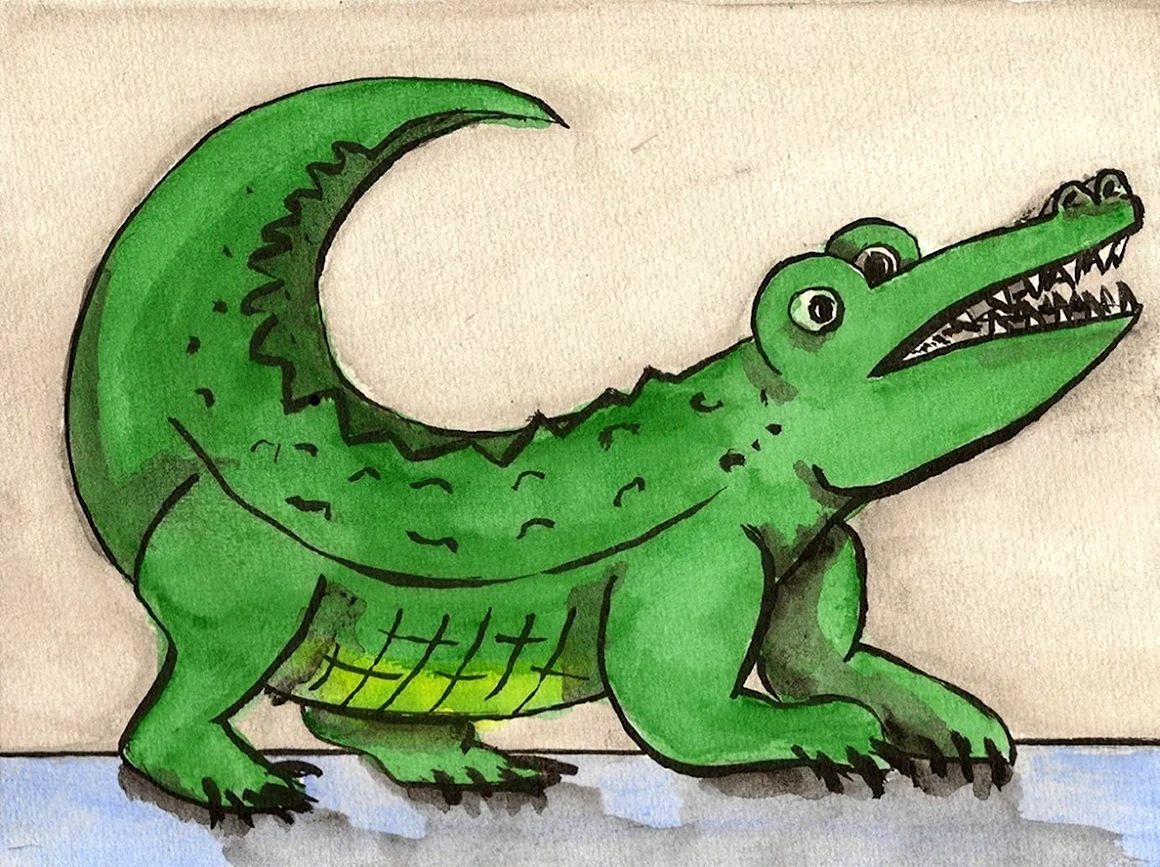 Крокодил рисунок цветной