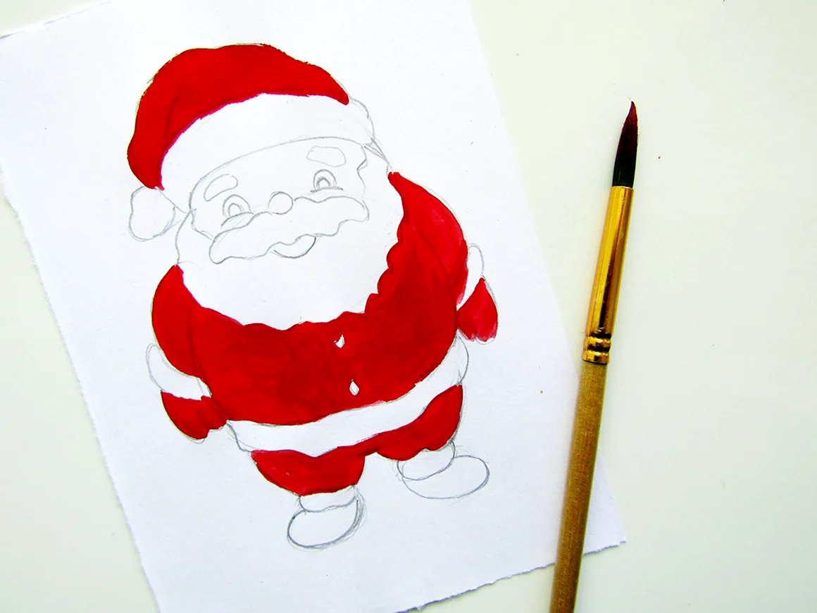 Мастер класс рисование Деда Мороза