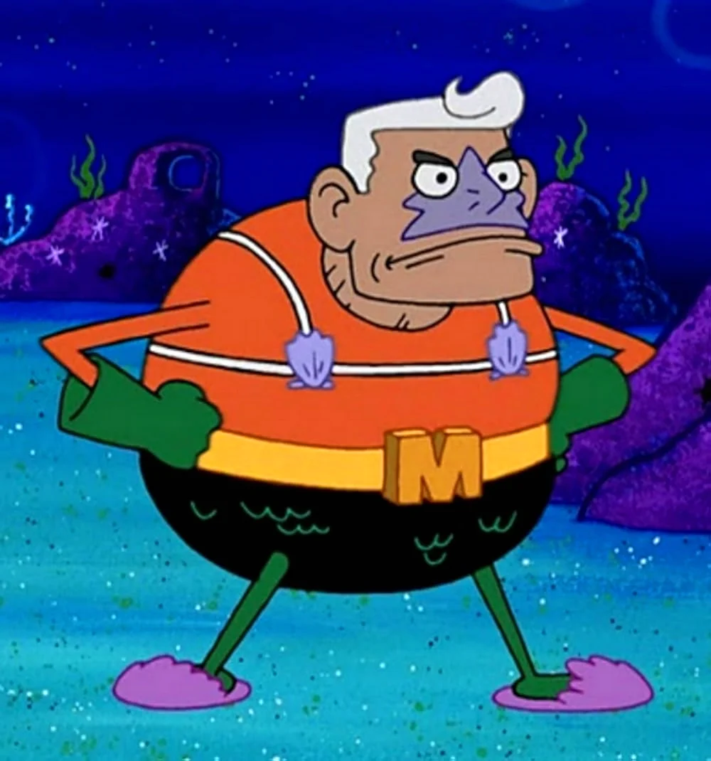 Mermaid man Спанч Боб. Морской Супермен Спанч Боб. Губка Боб морской Супермен и очкарик. Аквамен из Спанч Боба.