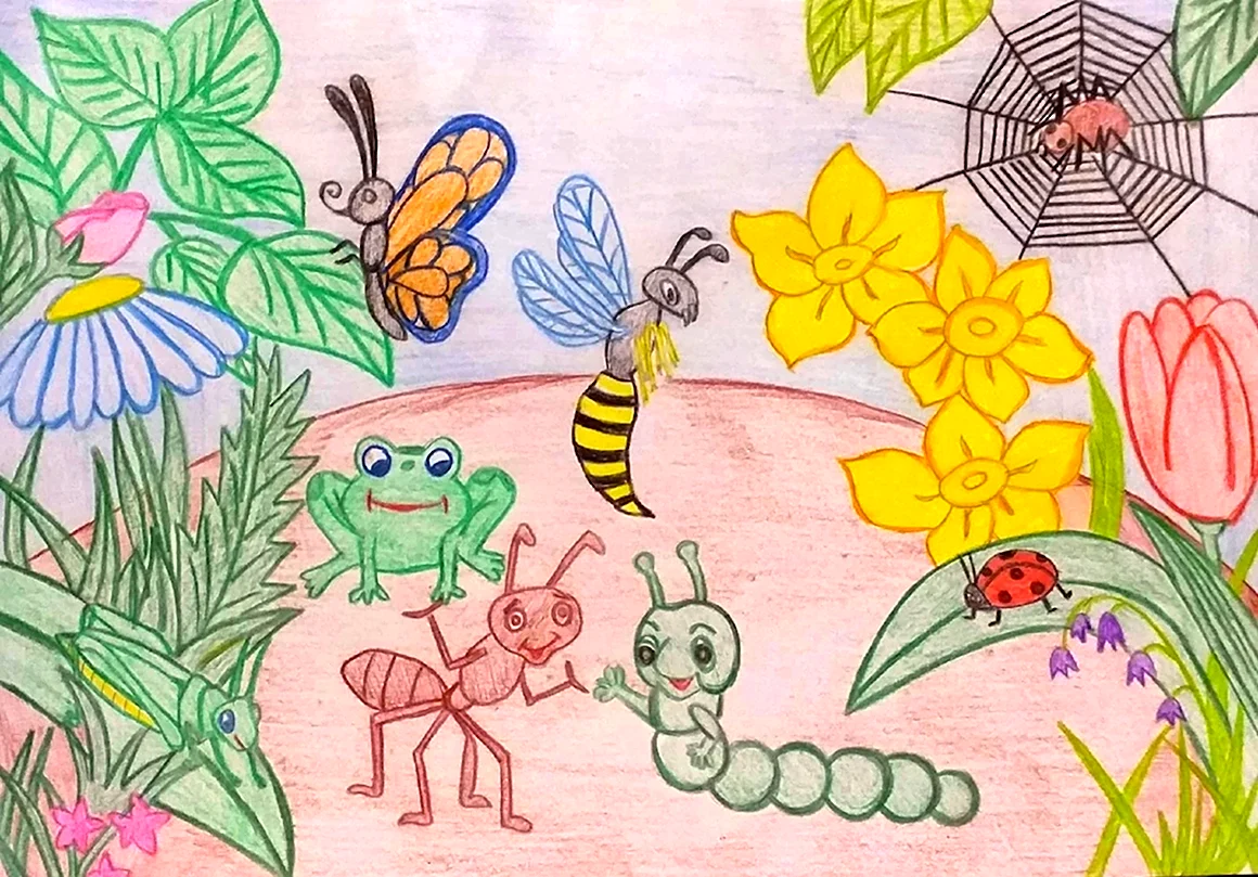 Мир насекомых рисунок