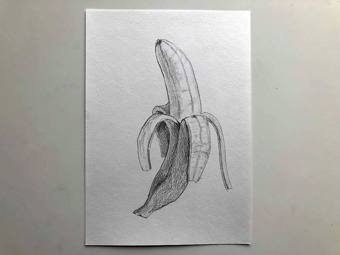 Нарисовать банан карандашом