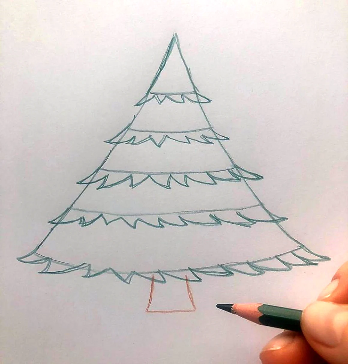 Нарисовать елку своими руками