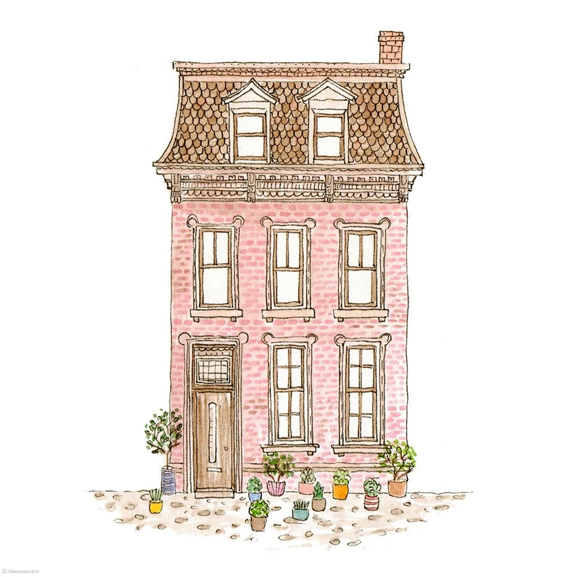 Нарисовать трехэтажный дом