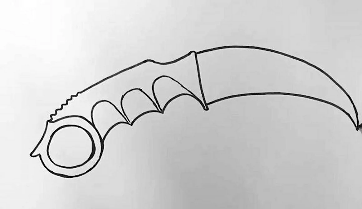 Нож керамбит чертеж стэндофф 2