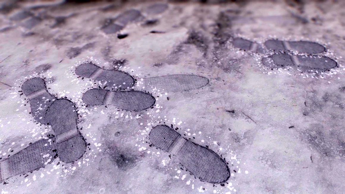 Отпечатки ног на снегу