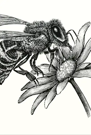 Пчела графический рисунок