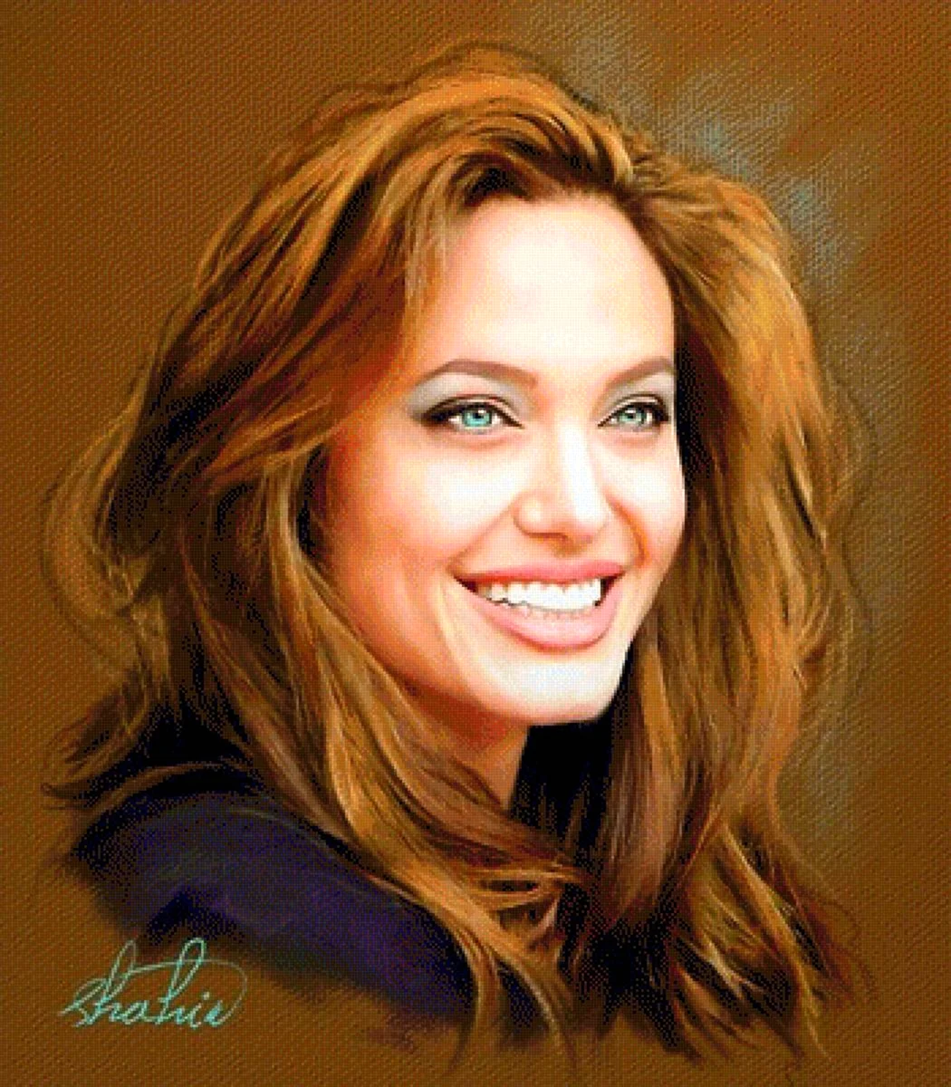 Портрет Анджелины Джоли цветной