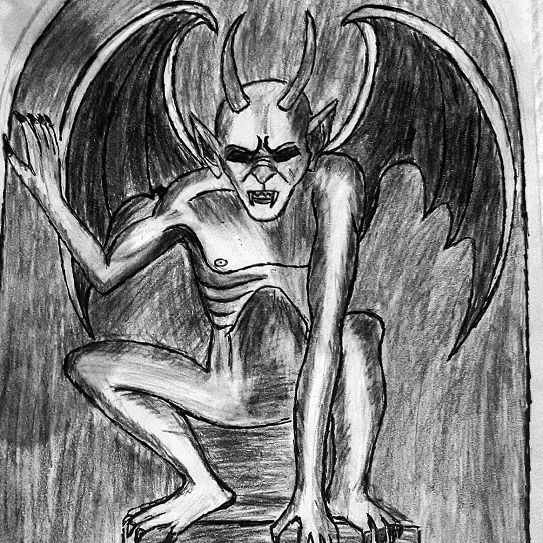 Портрет демона карандашом