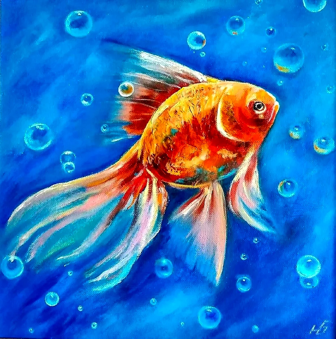 Правополушарное рисование Золотая рыбка