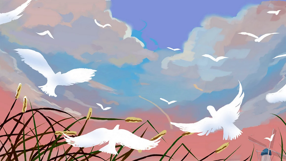 Птицы в небе мультяшные
