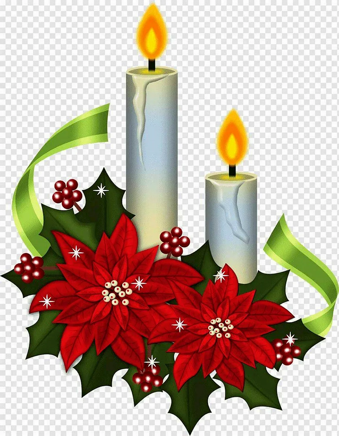 Пуансеттия Рождественская свечи