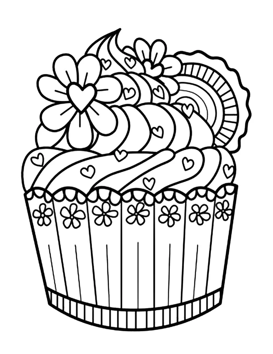 Раскраска торты и пирожные