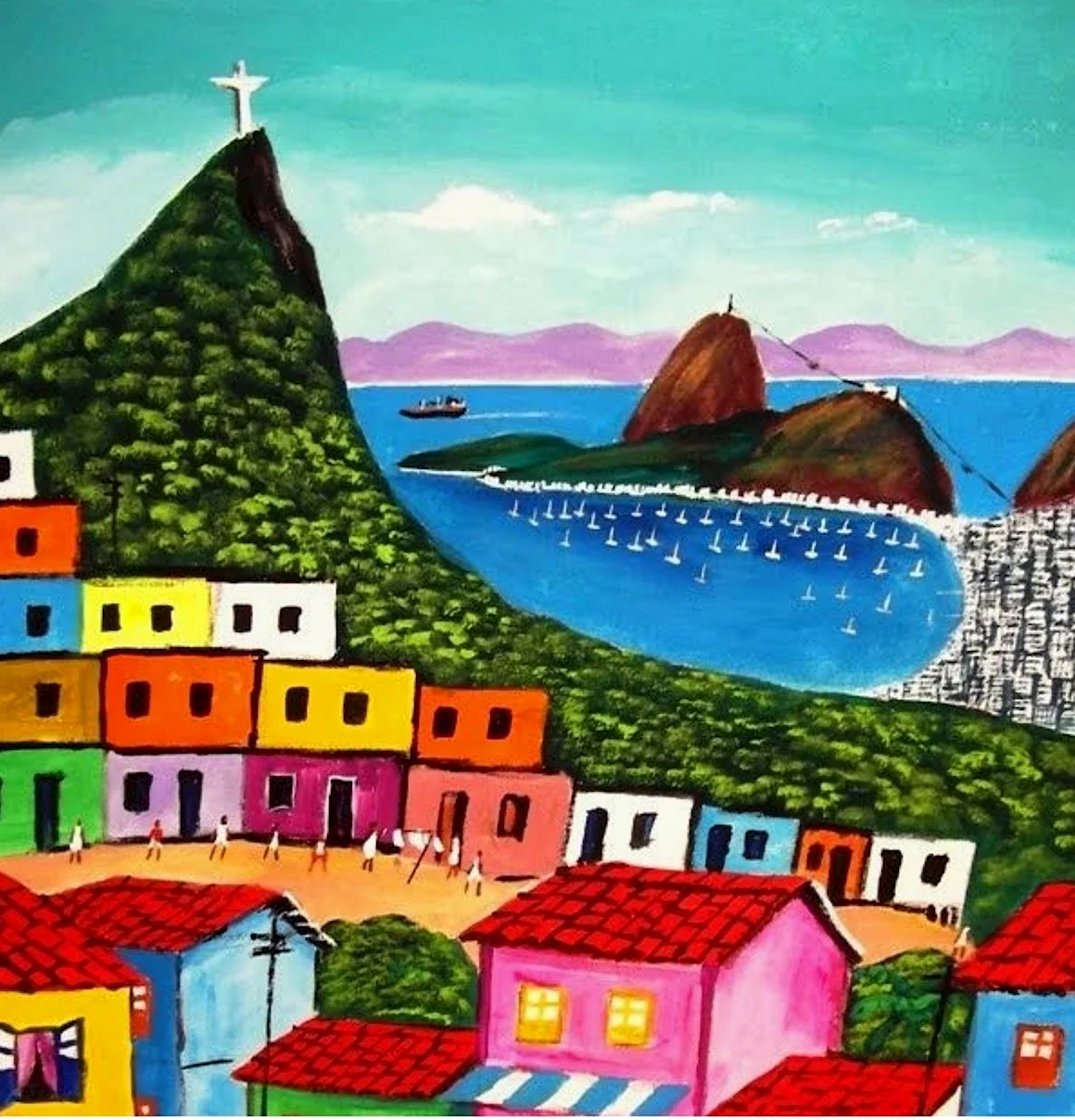 Разноцветные домики Рио де Жанейро