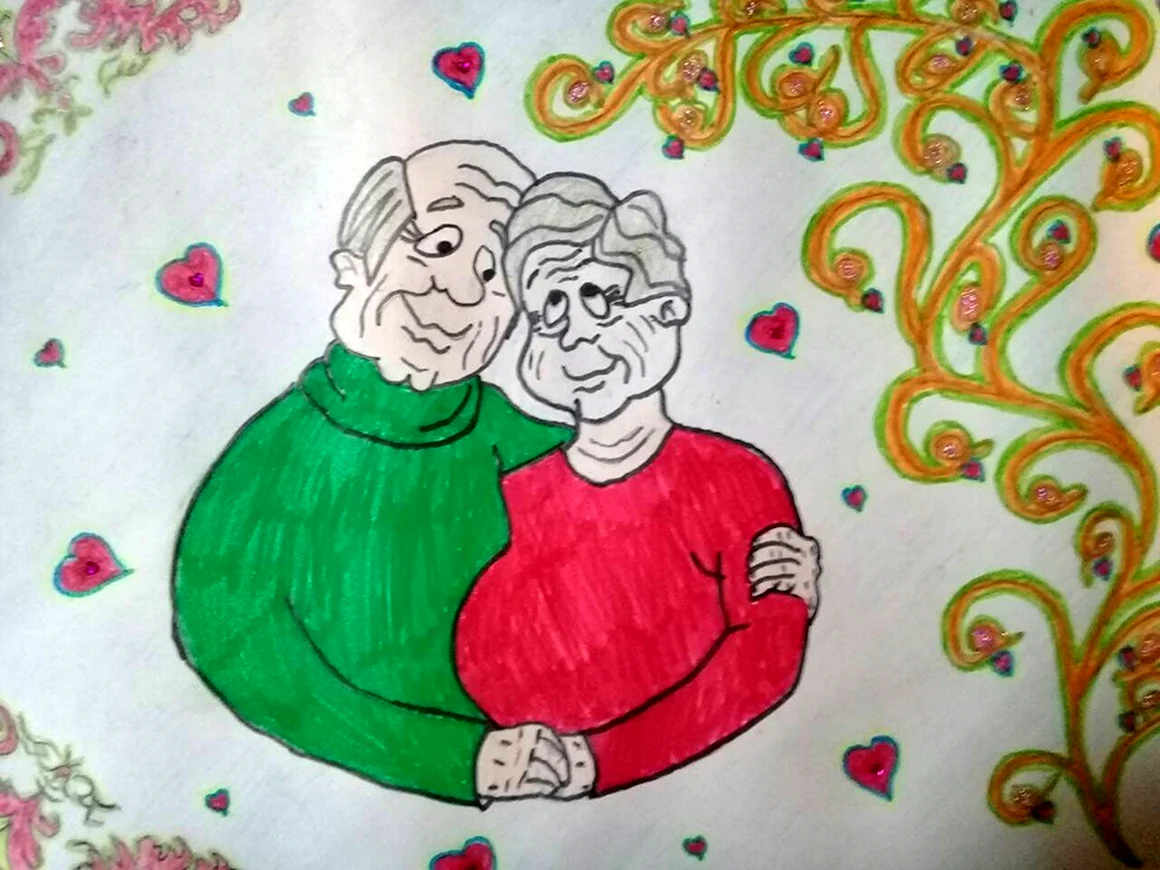 Рисование подарок для бабушки и дедушки