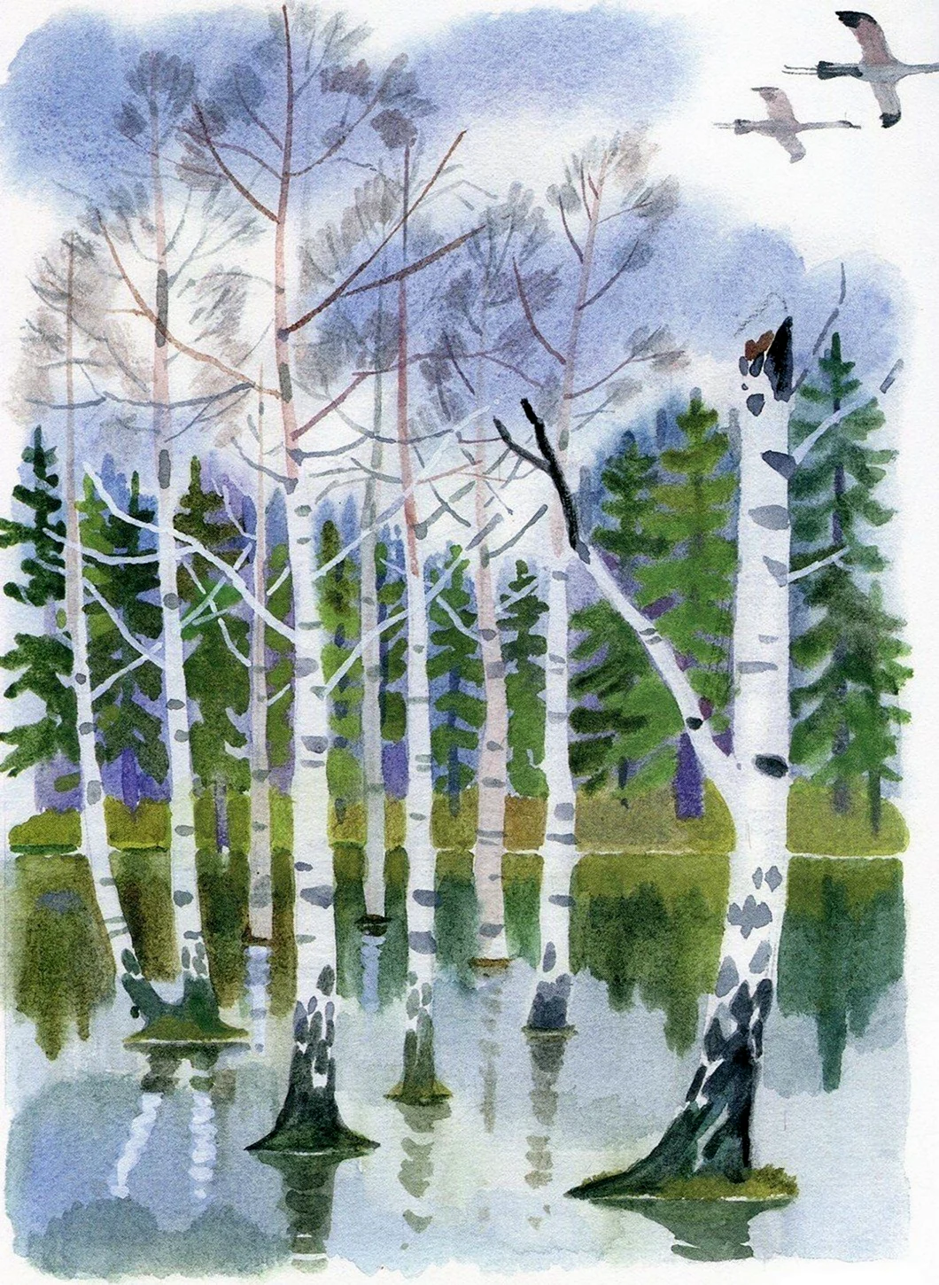 Рисование Весна в лесу