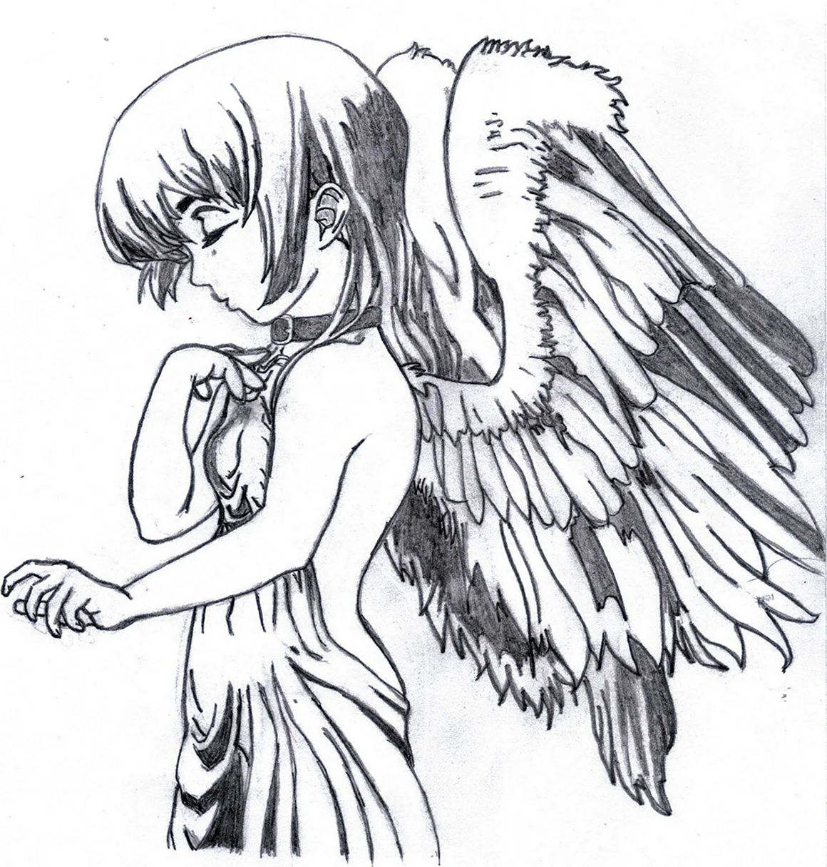 Рисунки ангелов карандашом