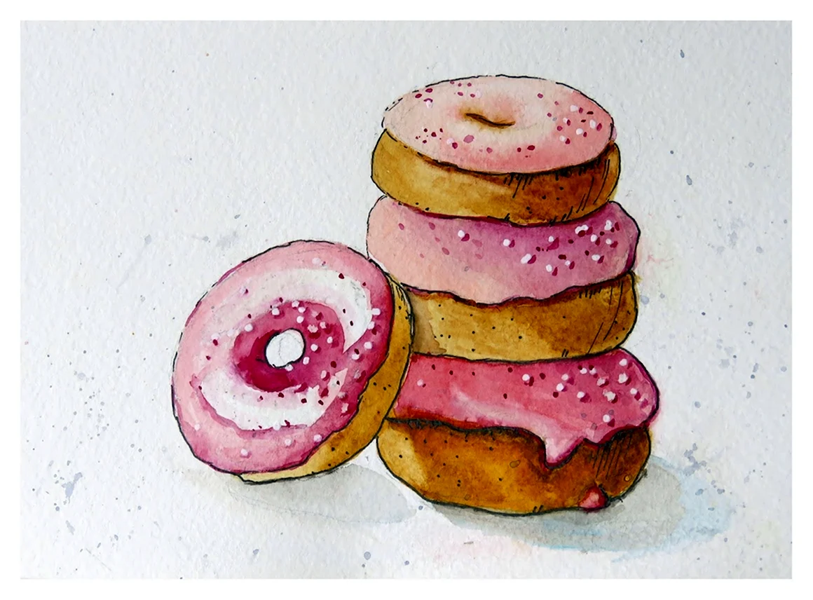 Рисунки для скетча легкие пончики