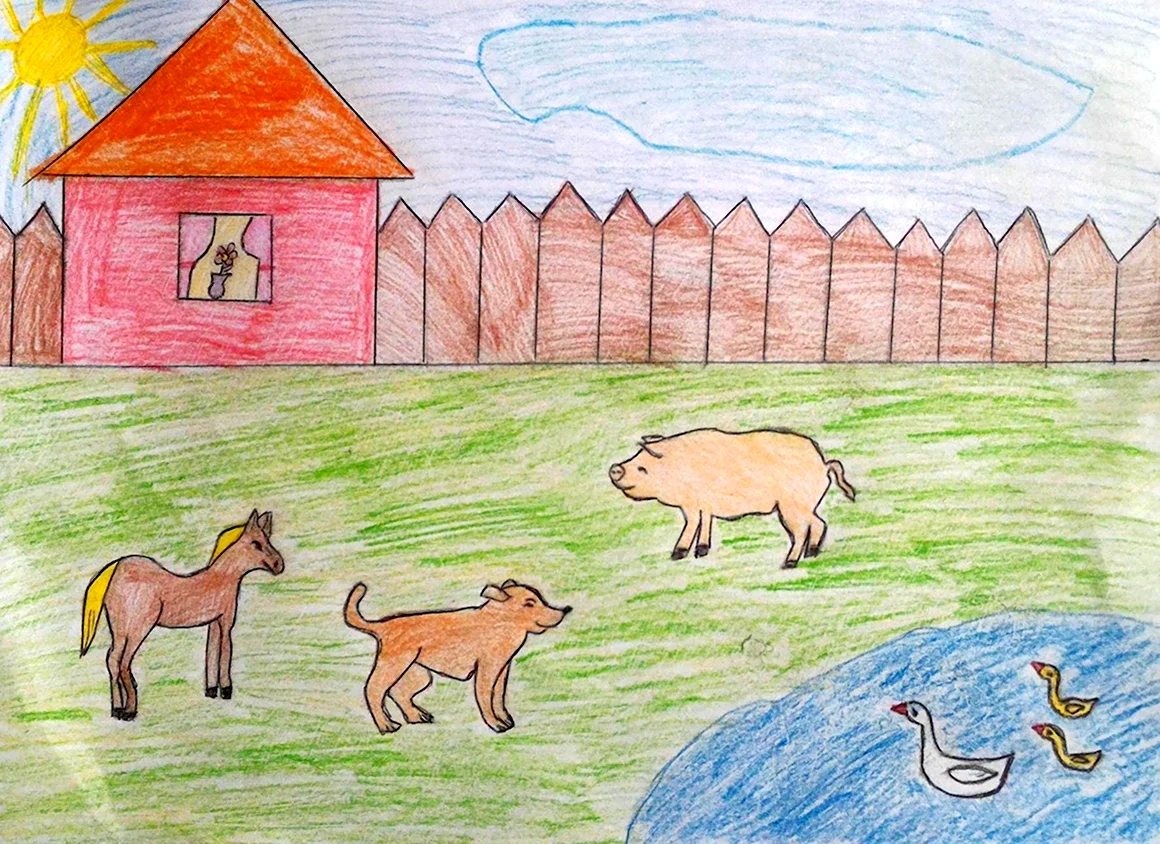 Рисунок на тему домашние животные