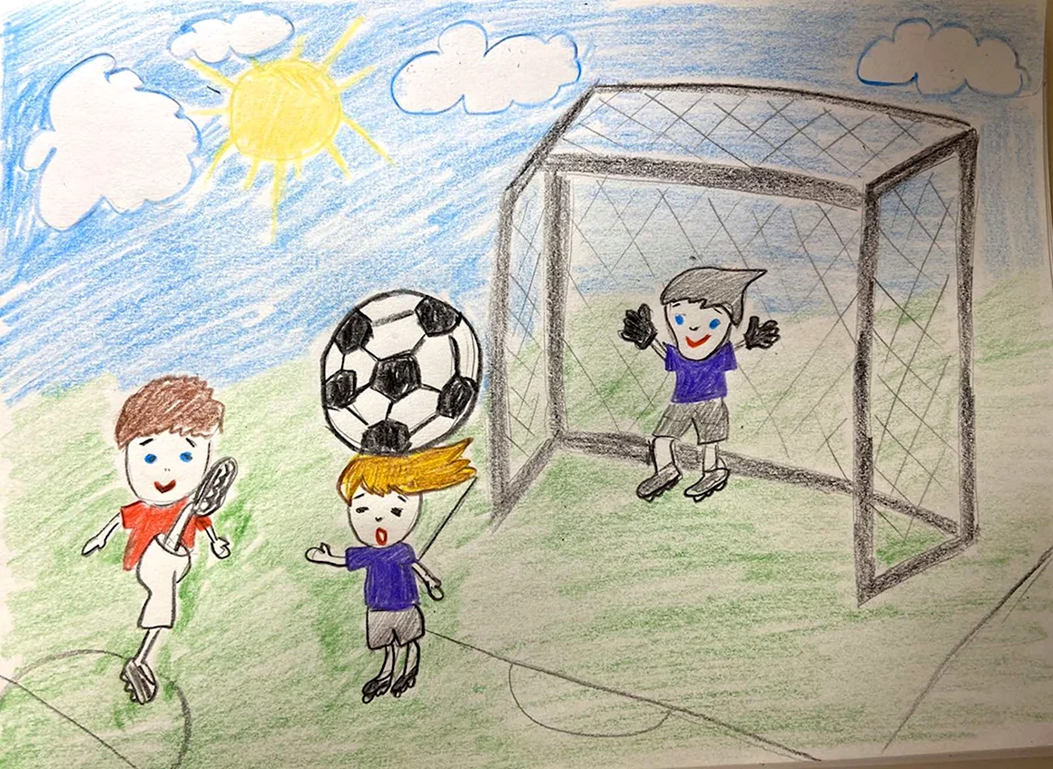 Рисунок про футбол для 2 класса