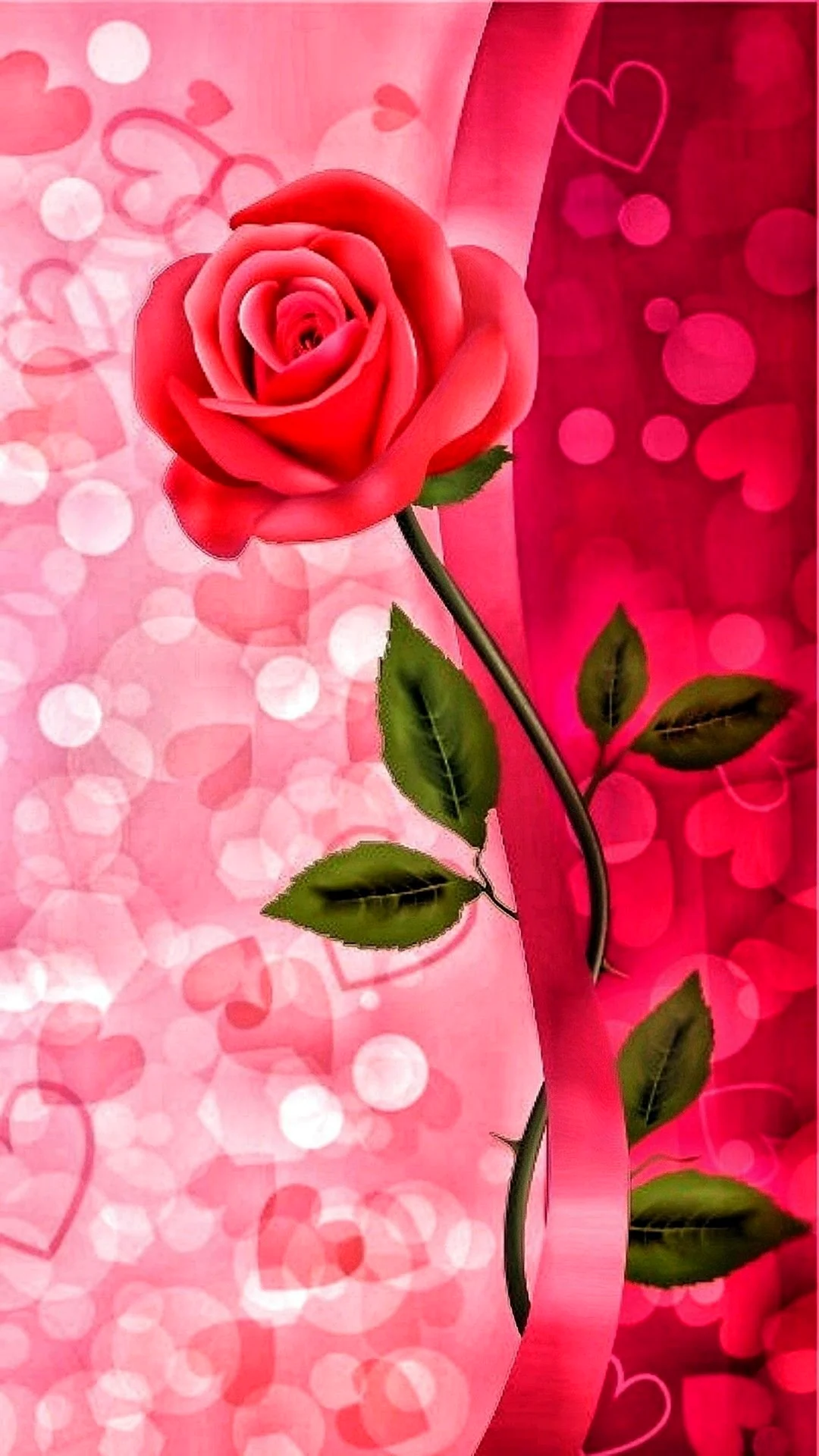 Розовые цветы вертикальные