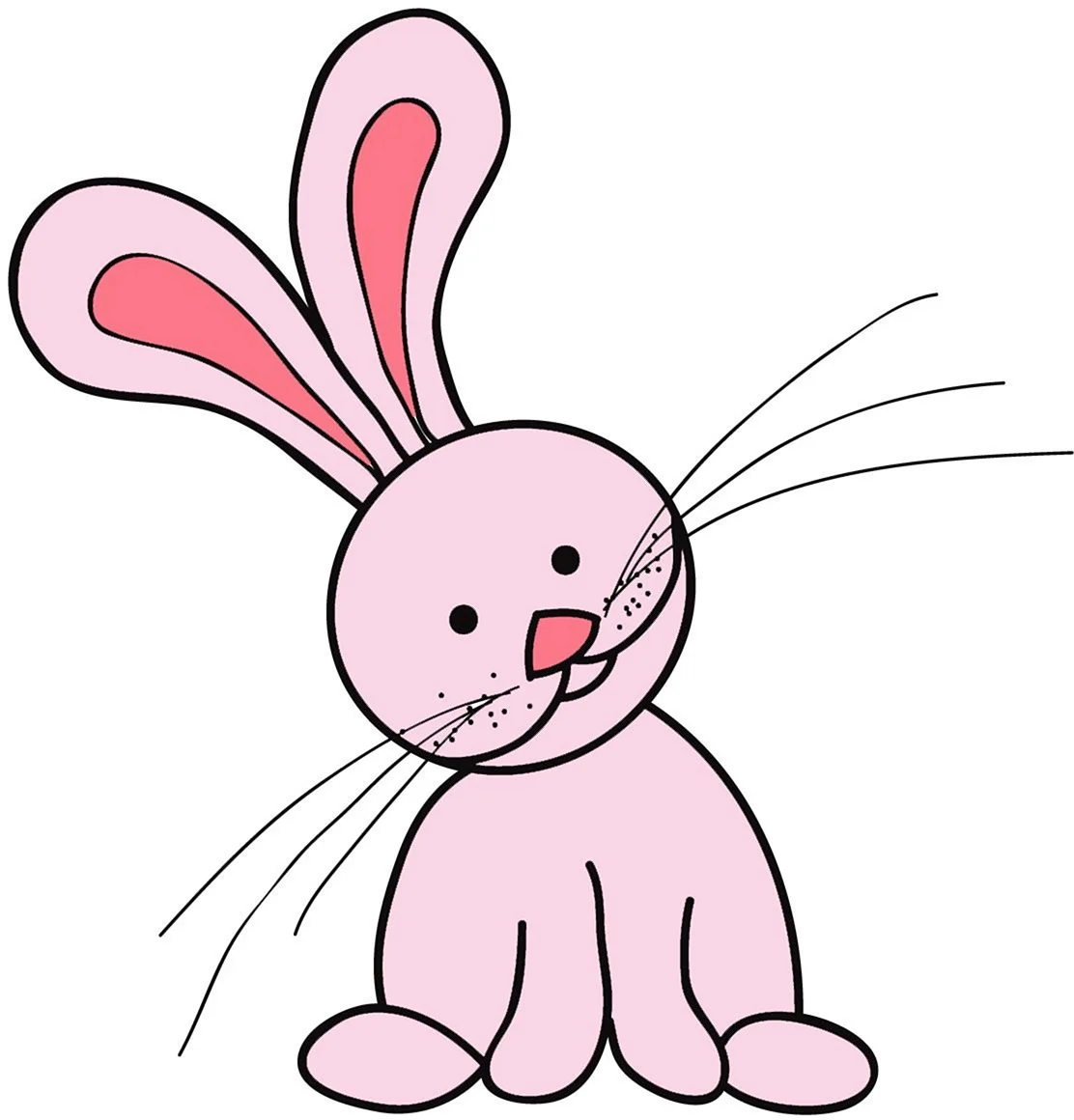 Розовый заяц рисунок