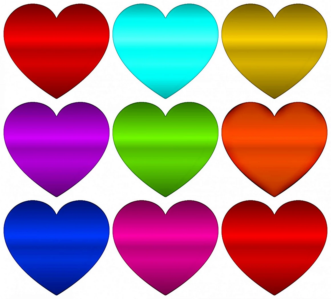 Сердечки разных цветов