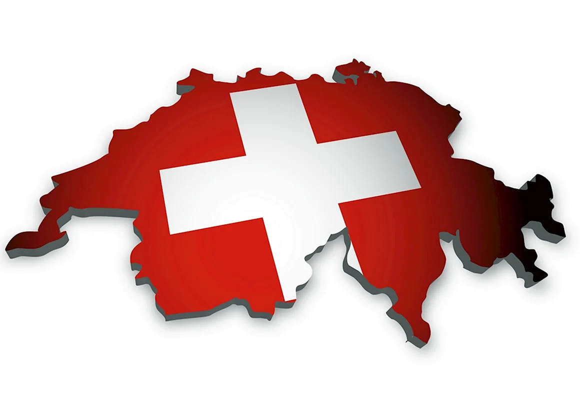 Швейцария Flag Map