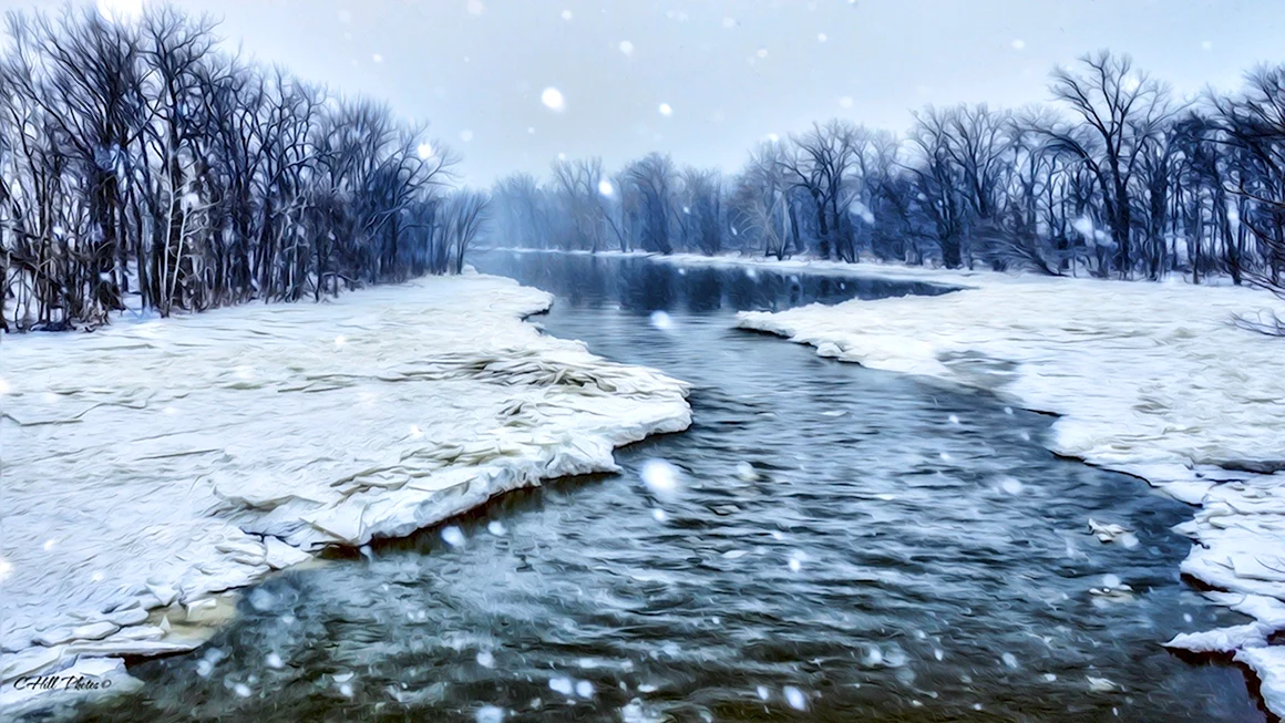 Таяние снега на реке