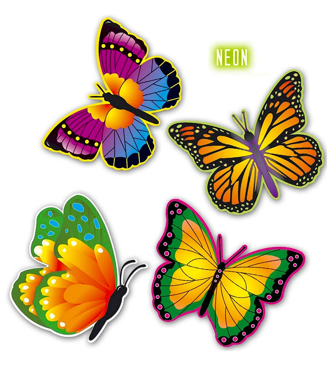 Цветные бабочки для печати в хорошем качестве