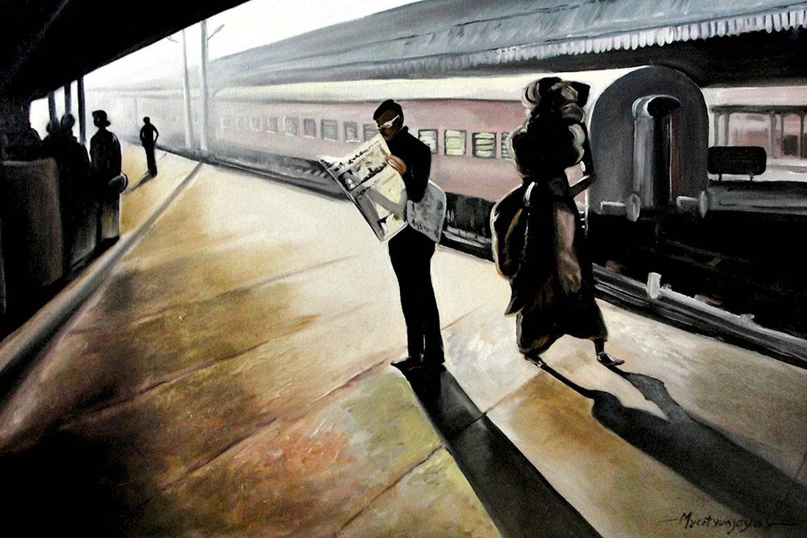 «В ожидании поезда» 1880 Нестеров