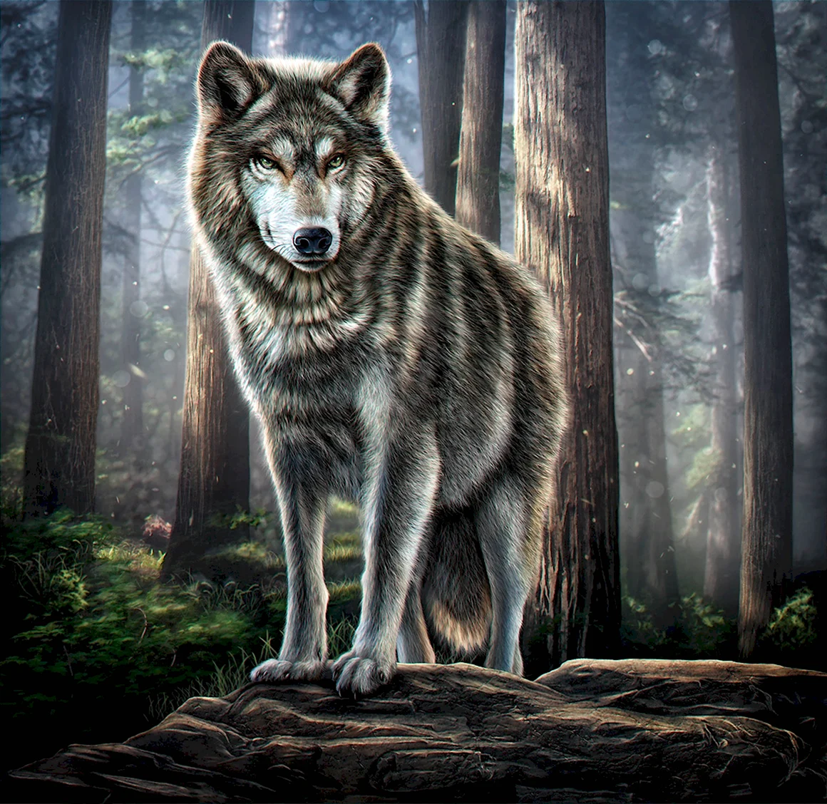 Волк в лесу